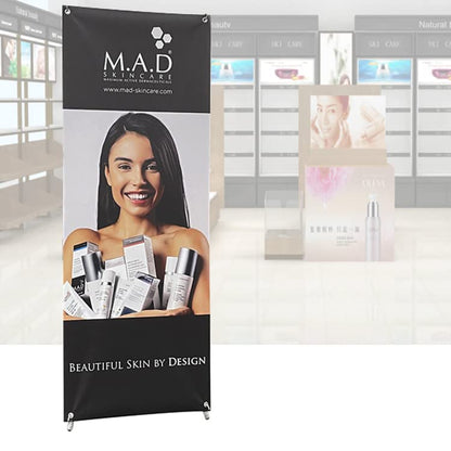 4U Media&Displays New & Premium X Banner Stand --Height adjustable from 63 inches to 72 inches and Width Adjustable from 24 inches to 31.5 inches (STAND ONLY) (1 UNIT) - color: 1 UNIT