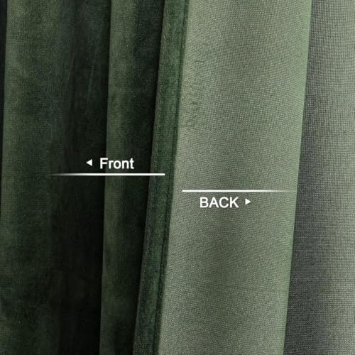 Benedeco Moss Green Velvet Blackout Curtains 52x84 Inch | Elegant Room Darkening Thermal Insulated Energy Saving Noise Reducing Velvet Window Drapes for Living Room, Bedroom - color: Moss Green, size: 52"W x 84"L (Pack of 2)