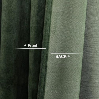 Benedeco Moss Green Velvet Blackout Curtains 52x84 Inch | Elegant Room Darkening Thermal Insulated Energy Saving Noise Reducing Velvet Window Drapes for Living Room, Bedroom - color: Moss Green, size: 52"W x 84"L (Pack of 2)