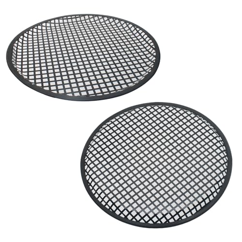 FDXGYH 2 Pack 12 Inch Square Hole Metal Mesh Speaker Grill Covers Subwoofer Grill Protective Case with Mounting Screws for Home Audio Car Speaker (Black) - size: Square Hole-12 Inch-Bl-2