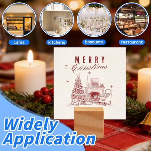 30Pcs 1.2x1.2 Inches Wood Table Number Stands, Wood Place Card Holders, Wooden Holders for Wedding, Ceremony, Birthday, Party, Home Decoration, Events (2mm Slots) - size: 30 Pcs- L 1.2"- Slots 2mm