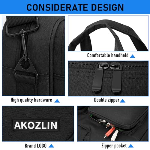 AKOZLIN Multi-layer Controller Gig Bag Padded Mixer Carry Case Fit For Pioneer DDJ FLX4 DJ Lite SB 2 3 SB2 SB3 DJ 400 RB Controller Travel Bag - size: 21.3"X13"X 5.5" for DDJ FLX4/SB