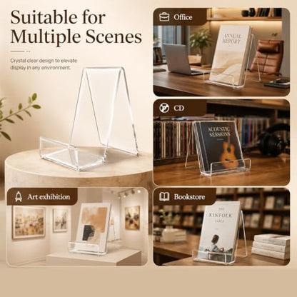 20 Pcs Clear Book Stand, 3 x 4 Inch Acrylic Book Holder