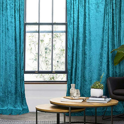 AK TRADING CO. 10 feet x 10 feet Lush Velvet Backdrop Drapes Curtains Panels with Rod Pockets - Wedding Ceremony Party Home Window Decorations - Teal - color: Teal
