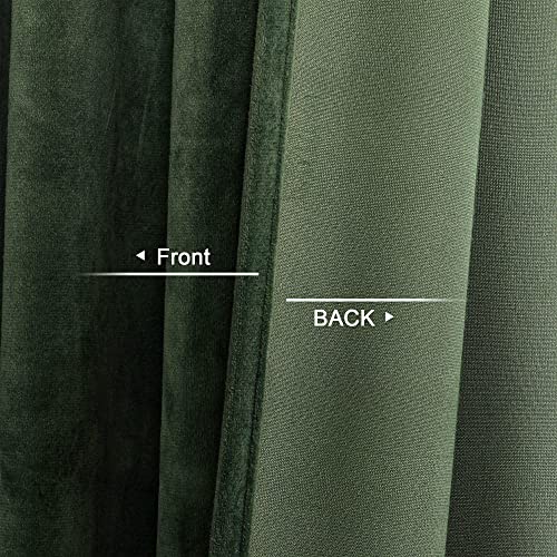 Benedeco Olive Green Velvet Blackout Curtains 52x84, 2 Panels | Elegant Room Darkening Thermal Insulated Noise Reducing Velvet Drapes with Back Tab and Rod Pocket for Living Room, Bedroom - color: Olive Green, size: 52"W x 90"L (Pack of 2)