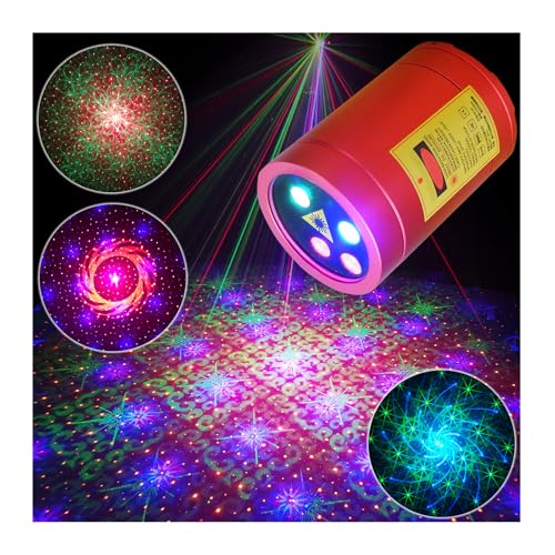Chims Party Light RGB 33 Patterns with Red Starry Sky Music Activated Lights for Christmas Xmas Family Disco DJ Party Birthday Gift Outdoor Garden Camping Dance Show - color: RGB Magical Patterns plus Stars