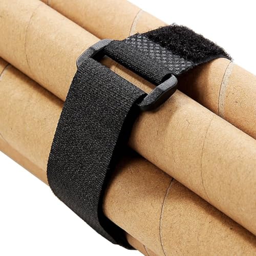 20 Pack(8"-12"-16") Reusable Fastening Cable Straps,Cinch Straps | Adjustable Multi-Purpose Hook and Loop Straps with Buckle,Nylon Cable Ties,Cord Ties Organized Tidy for Wire Cable Management - size: (8''-12''-16'') x 1'' (Black)