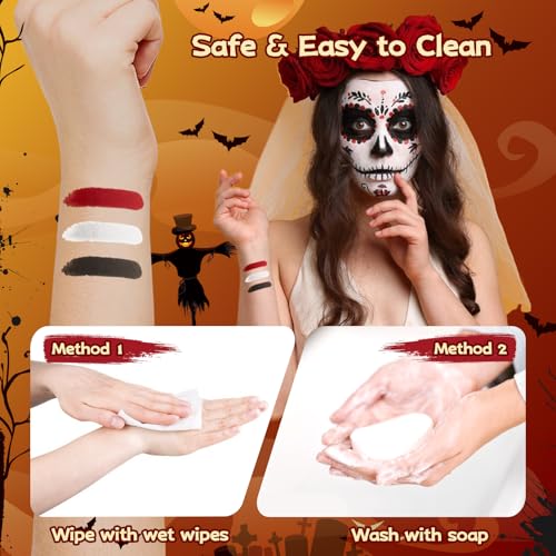 Oiomniv 23 Pcs Halloween Zombie Makeup Kit, SFX Face Painting Set - size: 23pcs bloody face paint kit