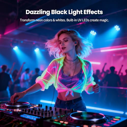 Betopper 12X18W LED Stage Light,6-in-1 RGBAL+UV DJ Par Lights-4 Packs | 12W*18 PCS RGB+Lime Amber UV LEDs, Auto/Sound/DMX512/Master-Slave, Ideal For Parties, Concerts, Theatrical, Uplighting, Event
