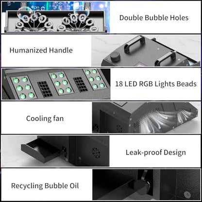 2000W 3 in 1 Fog Bubble Machine with 2 Bubble Fans - color: 1 Pack