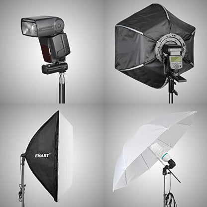 EMART 8.5 Ft Light Stand for Photography, Speedlight, Flash, Softbox-2 Pack | Portable Photo Video Lighting Tripod for Strobe, Camera, Selfie, Photographic Portrait