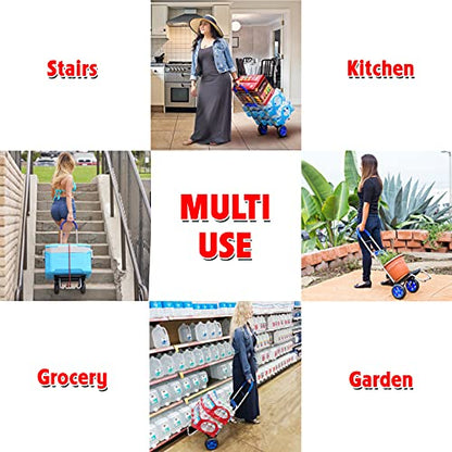 dbest Products Trolley Dolly MM, Blue Handtruck Cart Hardware Garden Utility - color: Blue