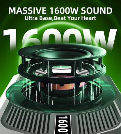 Upgrade1600W Under Seat Subwoofer | 10" Slim Car Sub with Built-in Amp, RGB LED Lights, APP Control | Independent Bass Knob, LPF, Gain, Bass Boost | High Output Deep Bass Distortion-Free Audio - color: Black XZWT