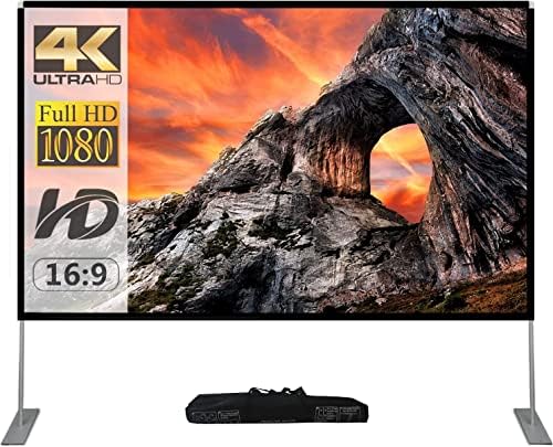 SKERELL Outdoor Projector Screen with Stand 100 Inch: Portable Projection Screen for Outside Theater Home Backyard Movies - size: 100 inch