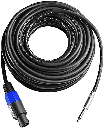 2Pcs 200ft Speakon to 1/4" TS Cable 12AWG Twist Lock Pro Audio Speaker Cord - size: 200Feet-2Pack(DEAL)