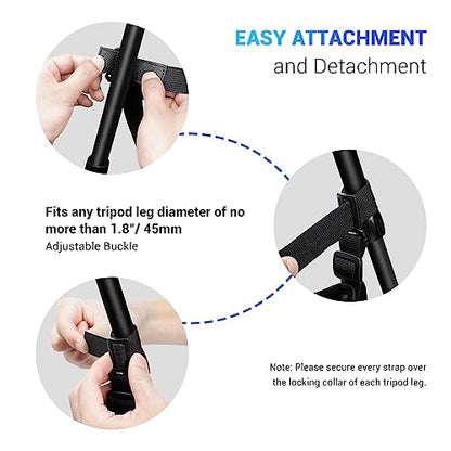 JJC Tripod Weights Stone Bag, Heavy Duty Weighted Sand Bags for Tripod Easel Light Stand Photography Astrophotography Paintings, Tripods Rock Bag with Adjustable Buckles & 9 Extra Pockets