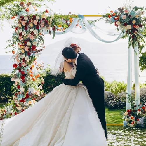 Wokceer Square Backdrop Stand Gold Metal Wedding Arch Stand 6.6FT x 6.6FT - color: Gold, size: 6.6FT x 6.6FT