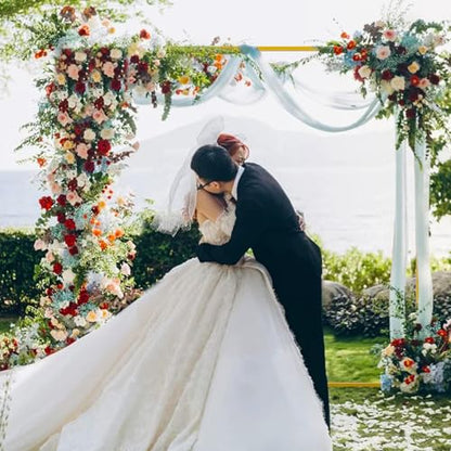 Wokceer Square Backdrop Stand Gold Metal Wedding Arch Stand 6.6FT x 6.6FT - color: Gold, size: 6.6FT x 6.6FT