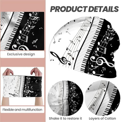 Art Owl Women's Slouchy Beanie Hat Cute Turban Hats Cancer Headwear Caps Baggy Skull Sleep Scarf - color: Musical Notes