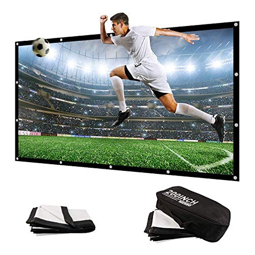 NIERBO 200 Inch Large Huge Projector Screen Big 16:9 3D Movie Screen of Thick Canvas Material Projection Screen HD for Outdoor Indoor Home Theater Church with a Black Projector Bag Not Include Mount - size: 200 inch