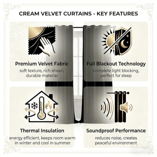 SNITIE Black 52”x96” Long Velvet Curtains with Grommet - 2P - color: Black, size: 52"W x 96"L (Pack of 2)