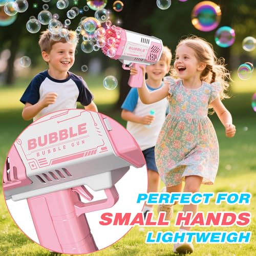 JONEG Toys for 3-8 Year Old Boys Girls Kids- Bubble Machine for Kids, Gifts - color: Pink+pink
