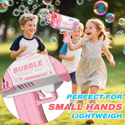 JONEG Toys for 3-8 Year Old Boys Girls Kids- Bubble Machine for Kids, Gifts - color: Pink+pink