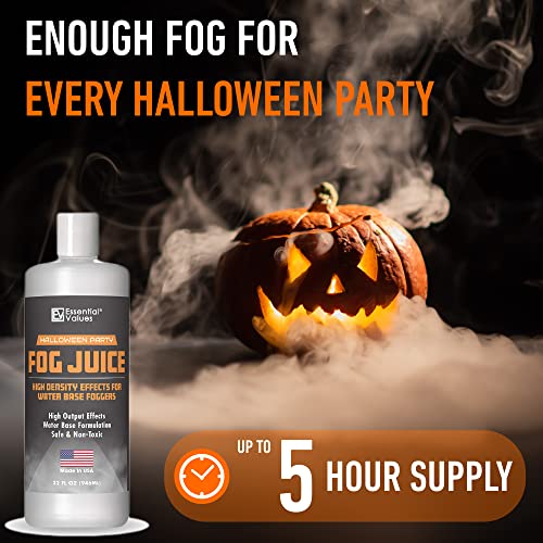 Fog Juice - Fog Machine Fluid | High Density (32 FL OZ / 1 Quart) Manufactured In USA – Perfect for 400 Watt to 1500 Fog Machines Produces Long Lasting High Density Fog for Water Based Foggers - size: 32 fl oz - High Density