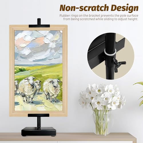 1 Pack Adjustable Tabletop Easel Stand for Picture Frames, Metal Picture Stands for Display, Picture Frame Stand for Art Photo Signs, Table Picture Frame Holder Stand（29.5 Inch Black） - color: Black