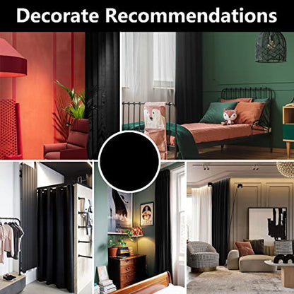 Super Soft Velvet Blackout Drapes Thermal Insulated Royal Curtains Blackout Grommet Window Curtains 2 Panels Set for W52 X L95 Inch Black - color: Black, size: 95"W x 52"L (Pack of 2)