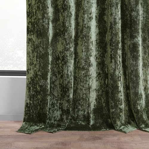 HPD Half Price Drapes Lush Crush Velvet Curtains - Room Darkening Curtain 108 Inches Long for Bedroom & Living Room, Luxury Look, Rod Pocket Design, (1 Panel), 50W x 108L, Emerald Green - color: Emerald Green, size: 50"W x 108"L (Pack of 1)