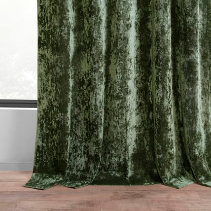 HPD Half Price Drapes Lush Crush Velvet Curtains - Room Darkening Curtain 108 Inches Long for Bedroom & Living Room, Luxury Look, Rod Pocket Design, (1 Panel), 50W x 108L, Emerald Green - color: Emerald Green, size: 50"W x 108"L (Pack of 1)