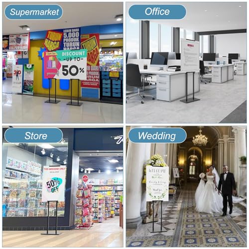KOOV Poster Stand for Display Pedestal Sign Stand | Double Sided Sign Holder Floor Stand, Non-Slip Base, Heavy Duty, 75" Height Adjustable, 2 Pack - size: Double Pole-2Pack