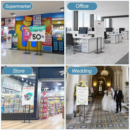 KOOV Poster Stand for Display Pedestal Sign Stand | Double Sided Sign Holder Floor Stand, Non-Slip Base, Heavy Duty, 75" Height Adjustable, 2 Pack - size: Double Pole-2Pack