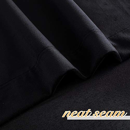 NICETOWN Insulated Black Out Velvet Curtains 90 inches Long Rod Pocket Top - color: Black Series - Black, size: 42"W x 90"L (Pack of 2)