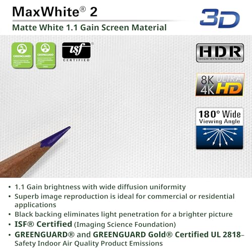 Elite Screens Tripod, 136-Inch 1:1 Portable Projector Screen with Stand– MaxWhite 2, 1.1 Gain, Adjustable Indoor Outdoor Pull Up Projection Screen for Home Theater, Office & Classroom, T136UWS1, Black - size: 136-inch/ 1:1