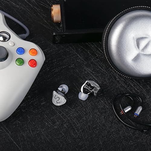 SPA-SG in Ear Monitor Headphones,EarAcoustic Audio 10MM PEEK+PU Composite Diaphragm Inner-Magnet DD HiFi in Ear Earphones,Crystal Diamond Surface IEM with Mic for Singers/Musicians/Audiophile - style: with Mic