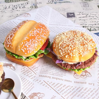 Artificial Hamburger Faux Burger Realistic Fake Food Bread Model