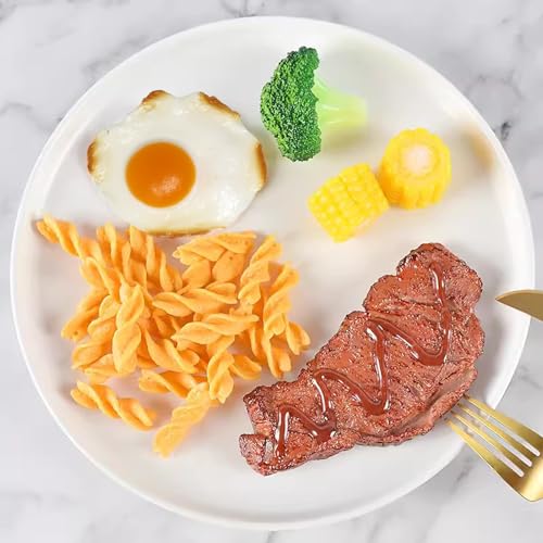 Honbay 4PCS Lifelike Artificial Fake Food PVC Resin Fried Eggs Realistic Simulation Cooked Egg Imitation Food Model Props for Home Party Halloween Decoration Market Food Sample Display