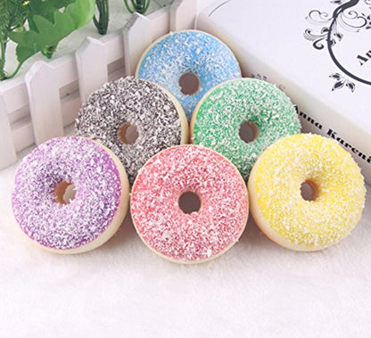 6 PCS Realistic Artificial Donuts Fake Cake Dessert Model Photography Props Home Decoration - size: 6.5*3cm=2.6*1.2inches