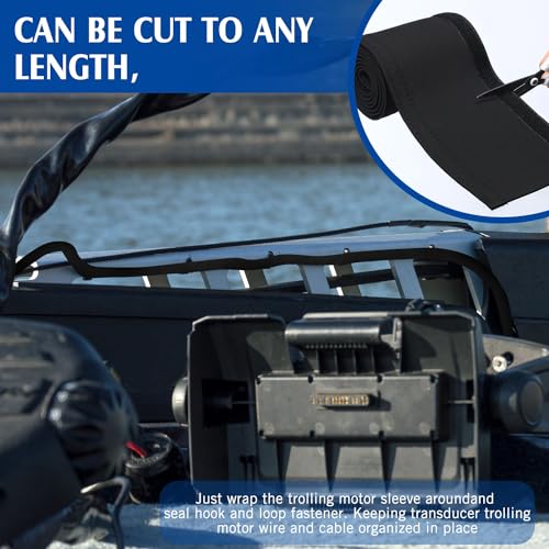 Poen 2 Pcs 60 Cable Management Sleeve Neoprene Cord Organizer Reversible Flexible Cable Sleeve Wrap Cover DIY Adjustable Hole Wire Protect Black for Office Computer Home(120 Inch) (Pack of 2)