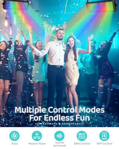 Telbum LED Strobe Light for DJ Stage Party, 432LEDs RGB Strobe Lights Sound Activated DMX512 Control, Muti-Animation Effects, Uplighting Wash Light for Halloween Club Bar Event Concert Church Wedding