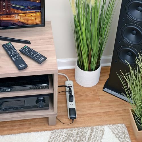 Tripp Lite 7 Outlet Surge Protector Power Strip, Extra Long Cord 25 ft., 1080 Joules, Lifetime Limited Warranty & $25K Insurance (TLP725) Light Gray - style: 25ft Cord