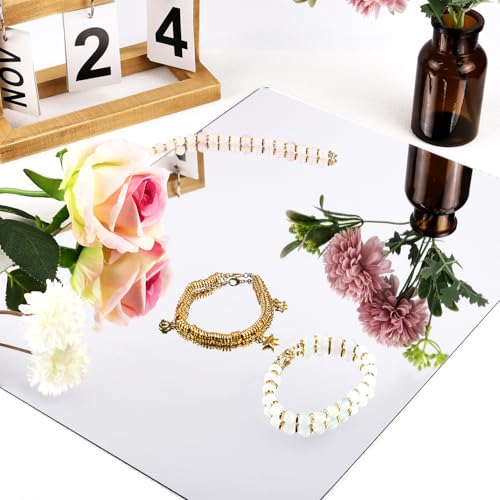 yuntop 2 Pack Self Adhesive Acrylic Mirror, 2MM Flexible Plastic Mirror, Shatterproof PS Frameless Wall Mirror for Bathroom Vanity and Entryway (16 x 12 inch) - size: 16 x 12 inch