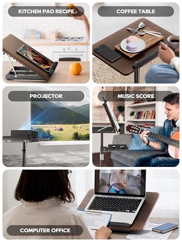 2 in 1 Adjustable Book Stand - Dual-Use Floor and Desktop Book Holder Stand, Height Adjustable 23.5-52 in, Elastic Page Clips for Music Sheet, Recipe, Tablet, Laptop-Black - color: Black