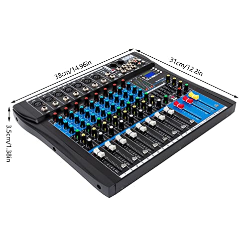 8 Channel Live Mixer DJ Console Mixer Professional Stereo Sound Mixer USB Audio Interface 48V Phantom Power Mixers Digital Audio Mixers Amplifier