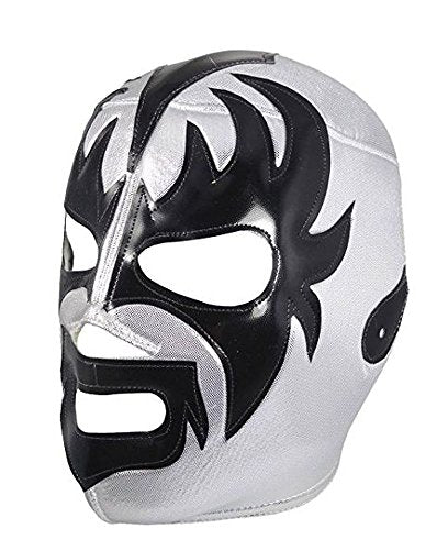 Del Mex Lucha Libre Adult Luchador Mexican Wrestling Mask Costume - color: Kiss (Silver/Black)