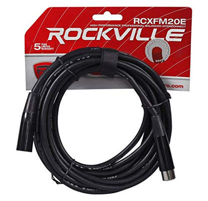 Audiosavings Bundle: (1) Mackie Thrash212 12 1300W Powered Active DJ PA Speaker Thrash 212 Bundle with (1) Rockville RCXFM20E-B 20 Foot Female to Male XLR Mic Cable Black 100% Copper (2 Item)