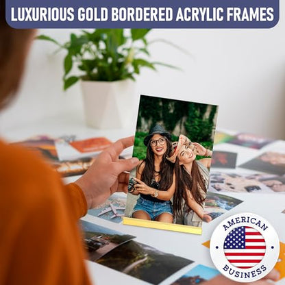 8.5x11 Luxurious Acrylic Gold Frames, 6 pack, Stunning Photo Displays, Enhance Your Event Ambience with Exquisite Gold Table Number Holders, Showcase Memories in Style with Elegant Golden Sign Holder - size: 8.5x11 (6 Pack)