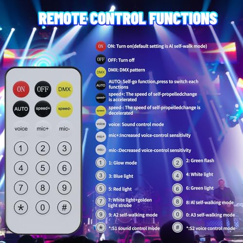Moving Head DJ Lights, 6 Arm RGBW LED 150W Disco Stage Light with Mixed Lighting Effects, Sound Activated, DMX 512 Remote Control DJ Lights for Disco Club Wedding Party (Mixed Light)